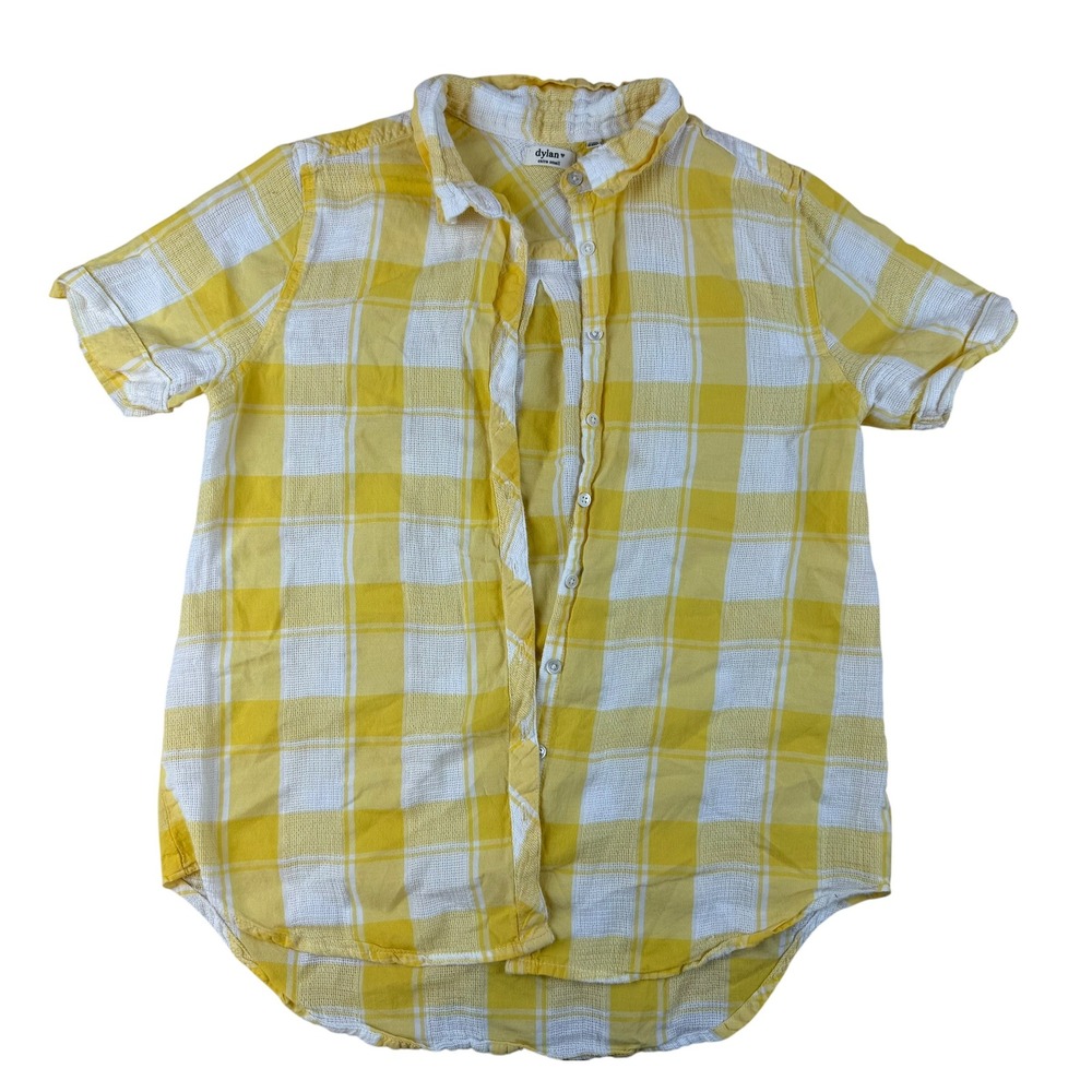 Cottagecore‎ Button Down Cotton Gauze Plaid Shirt XS Dylan